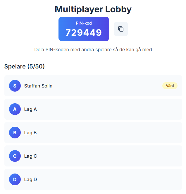 The Route Game - Multiplayer Lobby